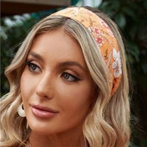 New orange floral headband